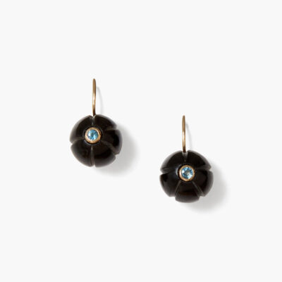 14k Pumpkin Earrings Maxi Black Horn