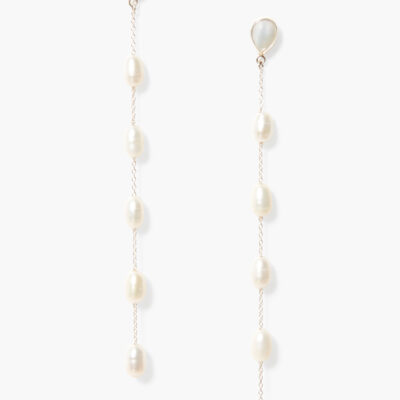 Gwen Tiered Pearl Earrings White Pearl