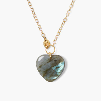 Amour Heart Necklace Labradorite