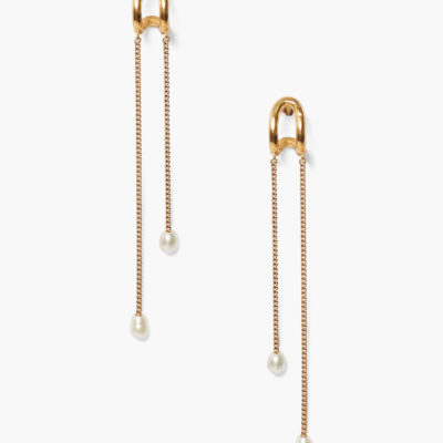 Arc Pearl Drop Earrings Maxi