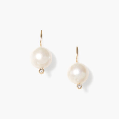 14k Kaia Earrings White Pearl