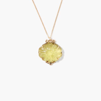 14k Dahlia Necklace Lemon Topaz