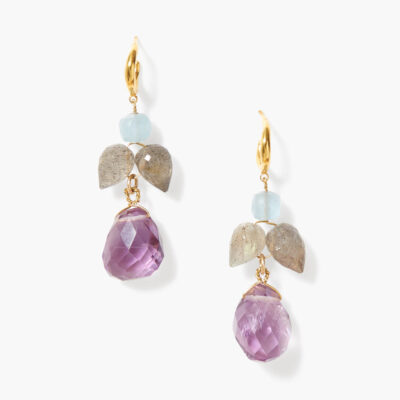 Ophelia Drop Earrings Amethyst Mix