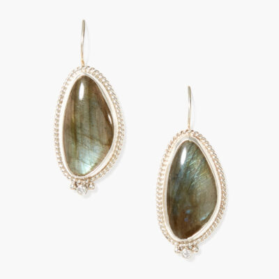 Elizabeth Drop Earrings Silver Labradorite