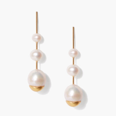 Gold Dipped Pearl Cascade Earrings