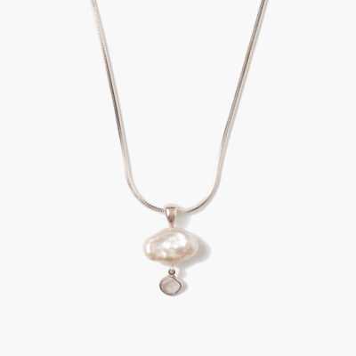 Hilo Pearl and Diamond Necklace Silver