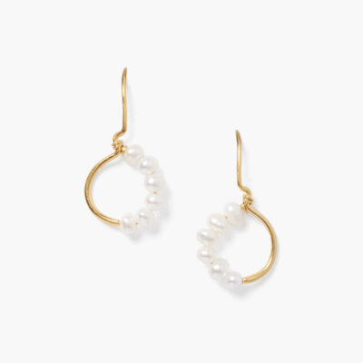 Evangeline Hoop Earrings White Pearl