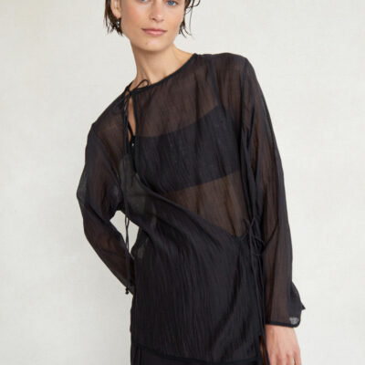 Heather Wrap Top Caviar