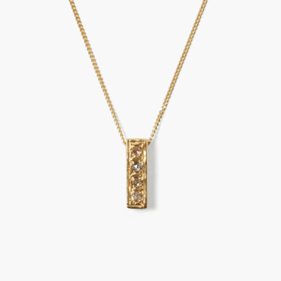 Bar Diamond Necklace Yellow Gold