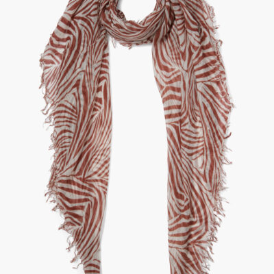 Sequoia Zebra Print Cashmere and Silk Scarf