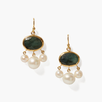 Marseille Drop Earrings Emerald Mix