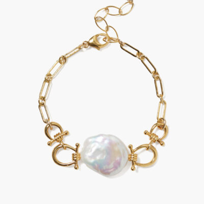 Cheval Bracelet Gold White Pearl