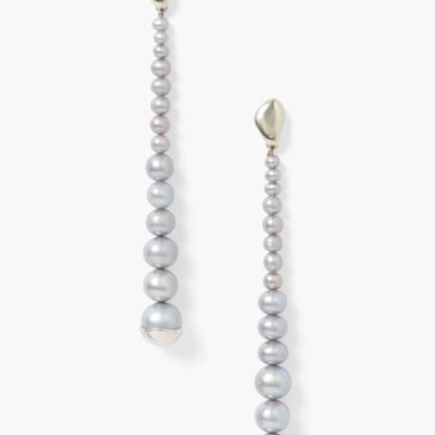 Marion Drop Earrings Grey Pearl