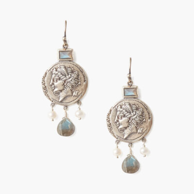 Labradorite & Pearl Hypatia Earrings