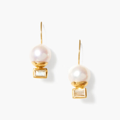 Elena Drop Earrings White Pearl Mix