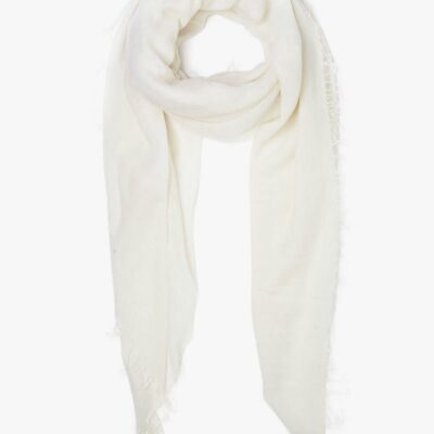 Eggshell Cashmere and Silk Scarf