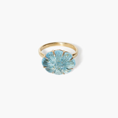 14k Dahlia Ring Blue Topaz