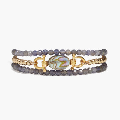 Cheval Triple Naked Wrap Bracelet Iolite