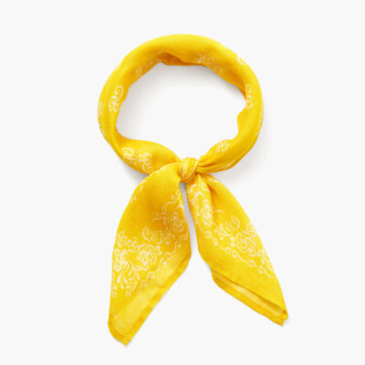 Hibiscus Floral Print Bandana Lemon