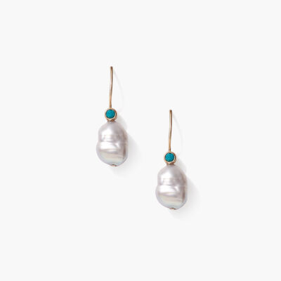 14k Koloa Earrings Grey Pearl