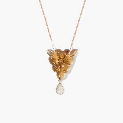 14k Tigerlily Necklace Cognac