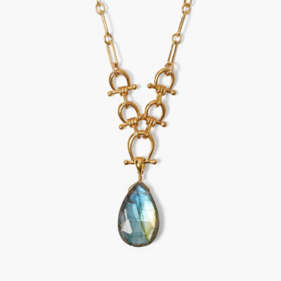 Cheval Necklace Gold Labradorite