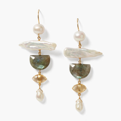 Sierra Drop Earrings White Pearl Mix