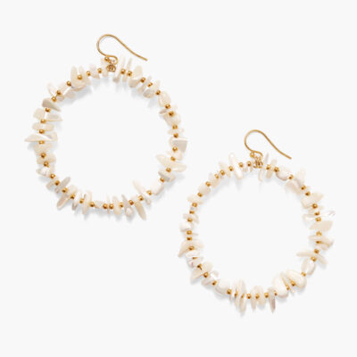 Seychelles Hoop Earrings White MOP