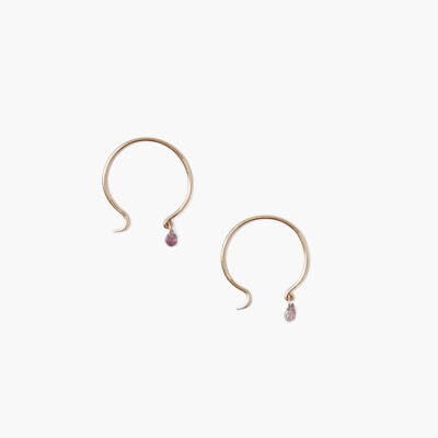 14k Belle Hoop Earrings Mini Multi Sapphire