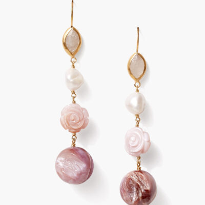 Roseto Tiered Earrings Pink