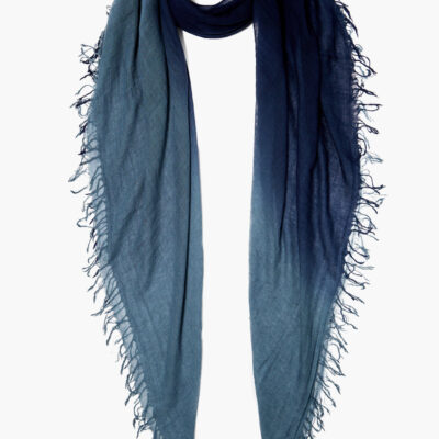 Pageant Blue Dip-Dyed Cashmere and Silk Scarf