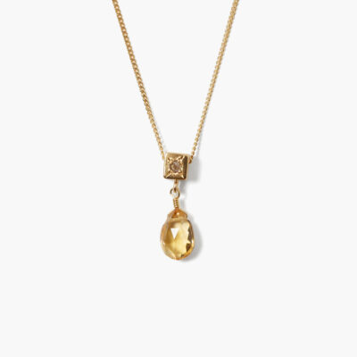 Dewdrop Diamond Necklace Citrine