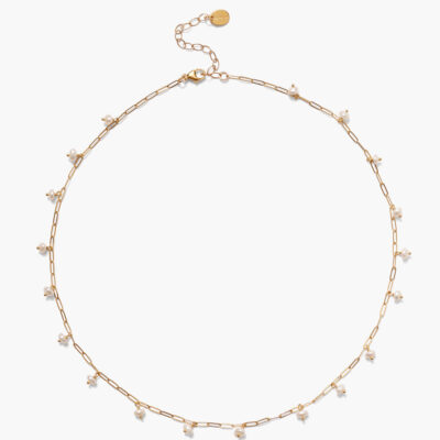 Cayman Short Necklace White Pearl