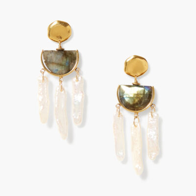 Luna Chandelier Earrings Labradorite Mix