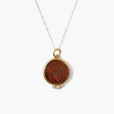 24k Diana Necklace Carnelian