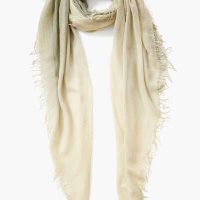 Sage Dip-Dyed Cashmere and Silk Scarf