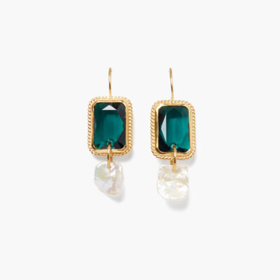 Geneva Drop Earrings Emerald