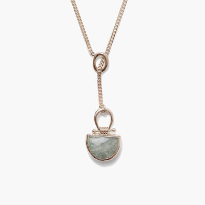 Luna Drop Necklace Aquamarine