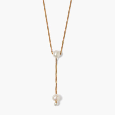 Phoebe Drop Necklace White Pearl